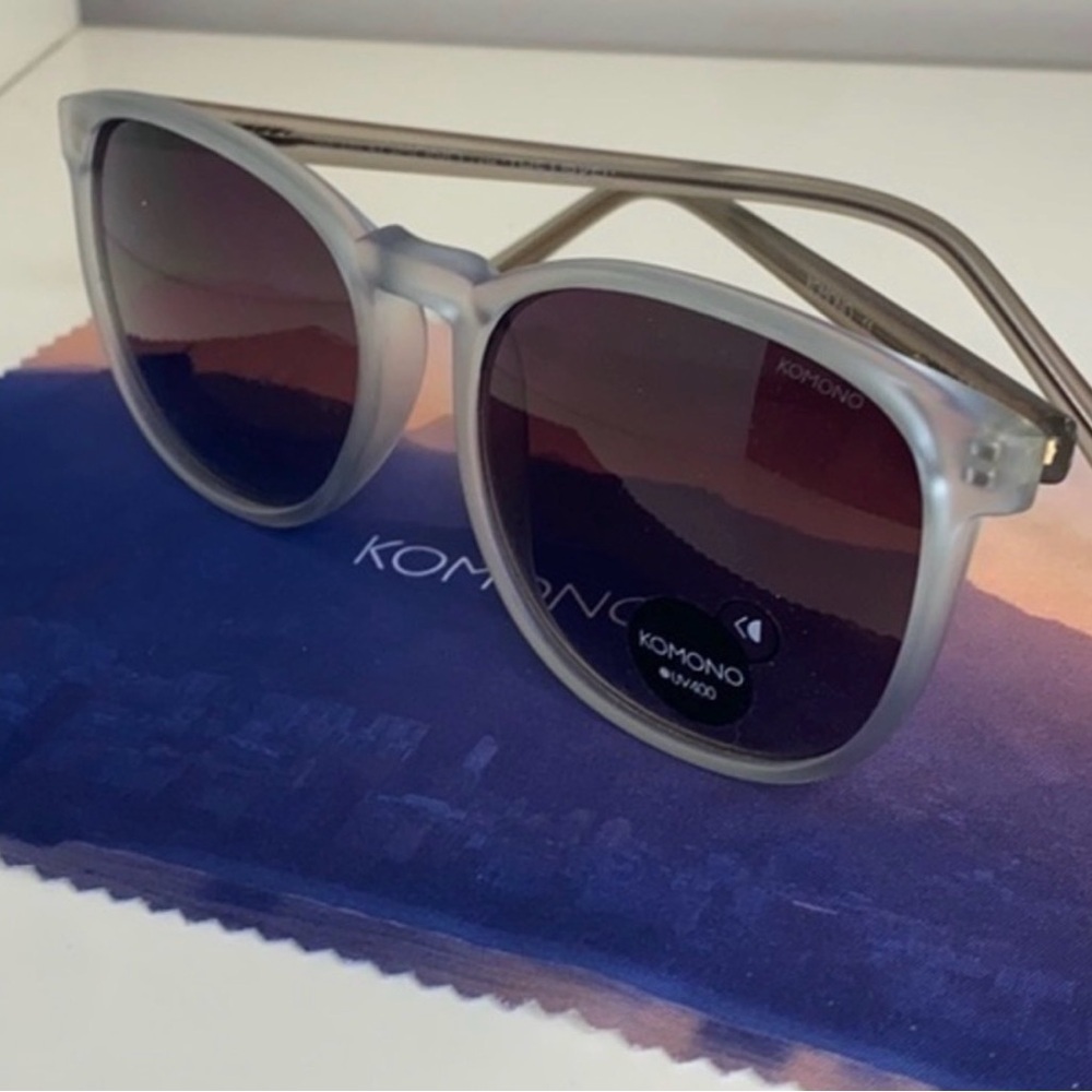 NWT Komono Urkel Heaven Blue Sunglasses UV400 Acetate w/ Case - Picture 9 of 11